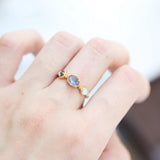 Blau Quarz - Blauer Topas - Amazonit Ring