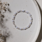 Chalcedon Rosenquarz Bergkristall Kinderarmband