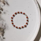 Bergkristall und roter Jaspis Kinderarmband