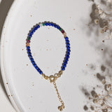 Lapislazuli Sonnenstein Malachit Granat Jadeit Armband