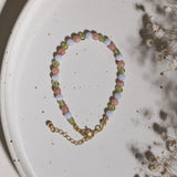 Peridot, Rhodochrosit und Chalcedon Armband