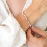 Peridot, Rhodochrosit und Chalcedon Armband